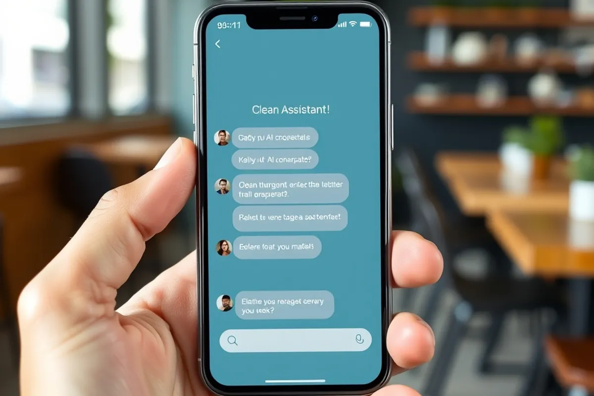 Close-up of a smartphone screen showing an AI assistant conversation
